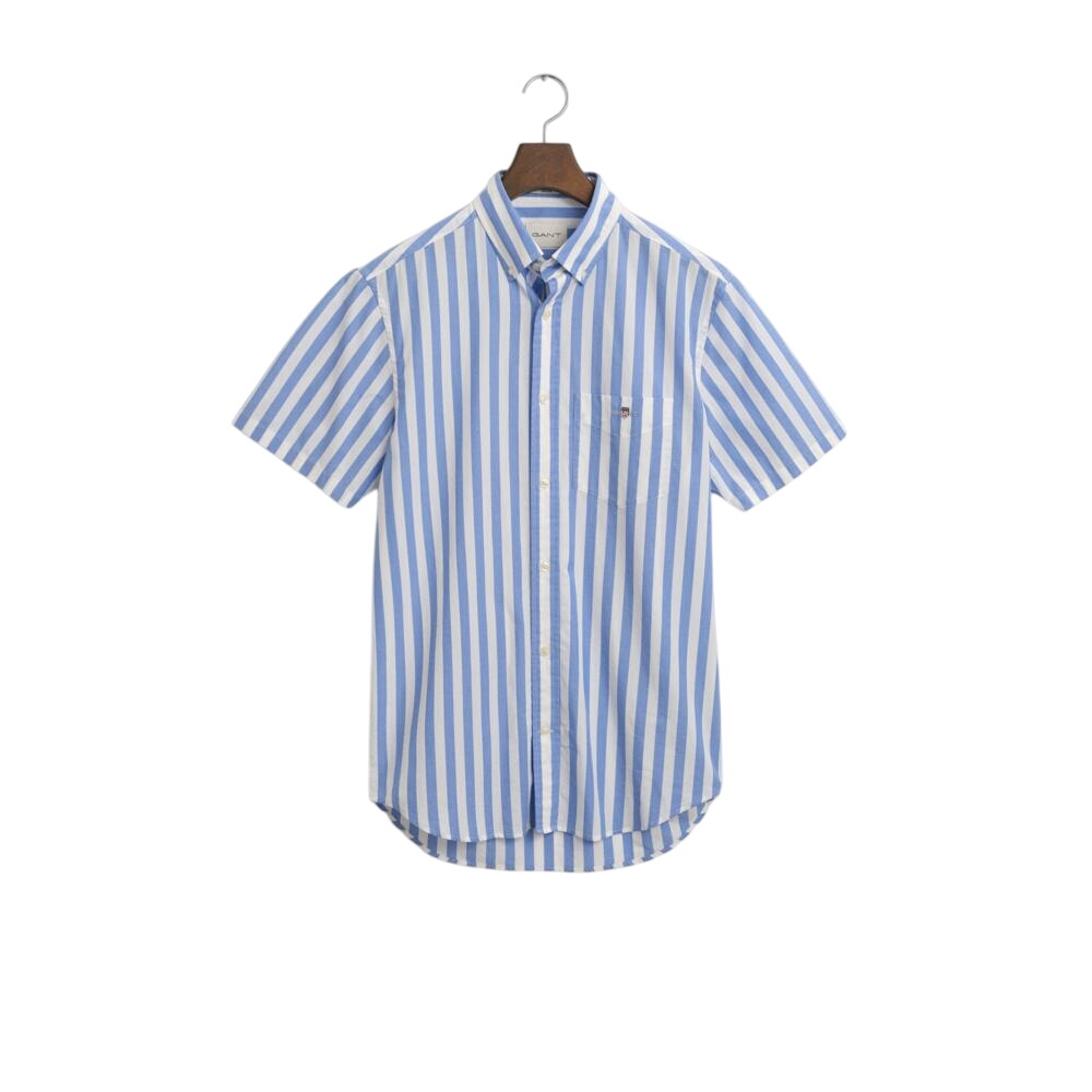 GANT Regular Fit Striped Classic Poplin Short Sleeve Shirt